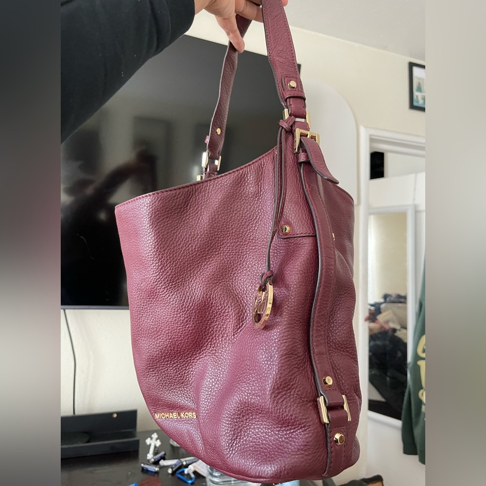 Michael Kors Burgundy Leather Shoulder Bag - Picture 8 of 8